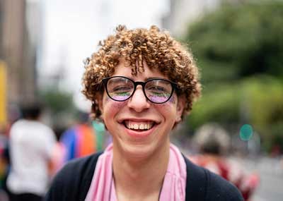 LGBTQ person smiling